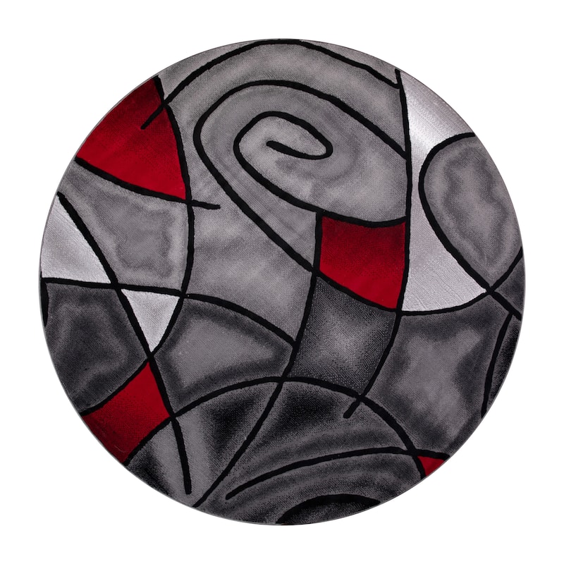 Modern Olefin Accent Area Rug - Abstract Pattern