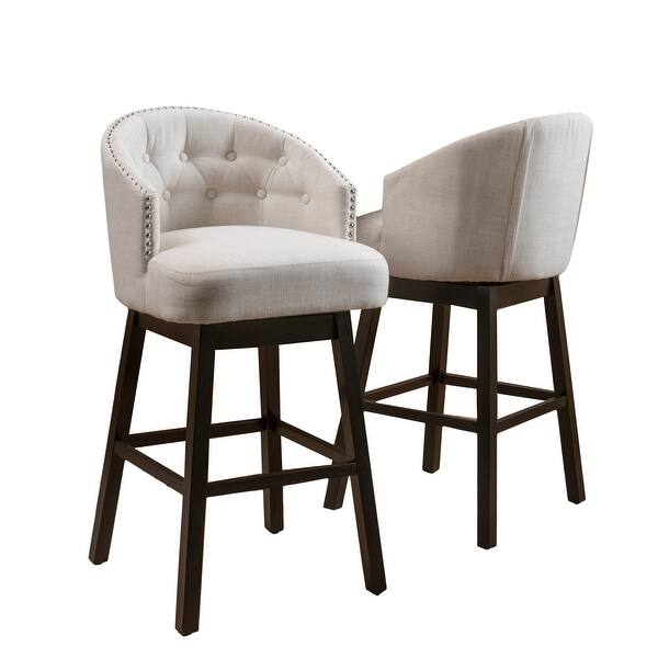 Ogden Beige Swivel Bar Stools Set Of 2 By Christopher Knight Home On Sale Overstock 10391542