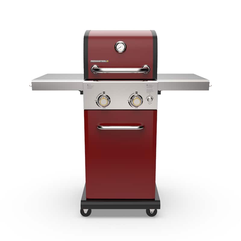 Permasteel 2-Burner Propane Gas Grill with Foldable Side Shelves