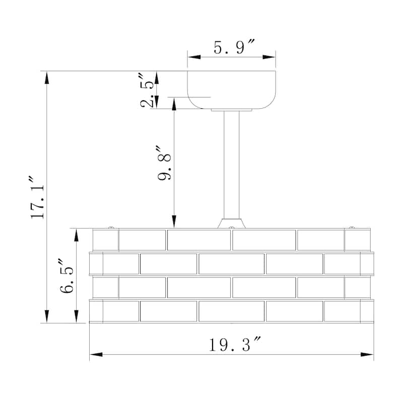 Lighted Ceiling Fan 6-Light Fandelier Brass Trim Opaque Glass Ribbon Weave Shade Remote Control