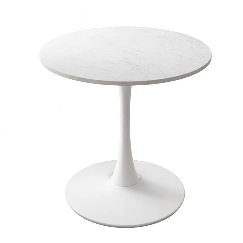 Modern Round Dining Table End Table Leisure Coffee Table with Metal Base
