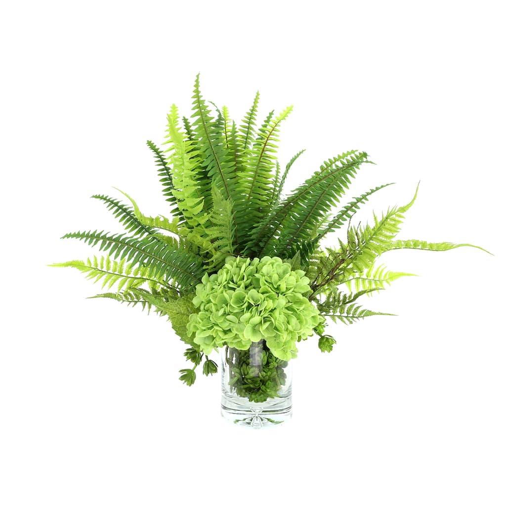 Real Touch Hydrangea and Fern Arrangement - 23