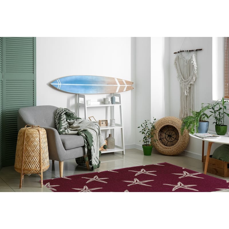 Starfish Beach Style Chenille Area Rug