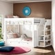 preview thumbnail 14 of 22, Full Size Convertible Bunk Bed with Staircase, Table and Drawers
