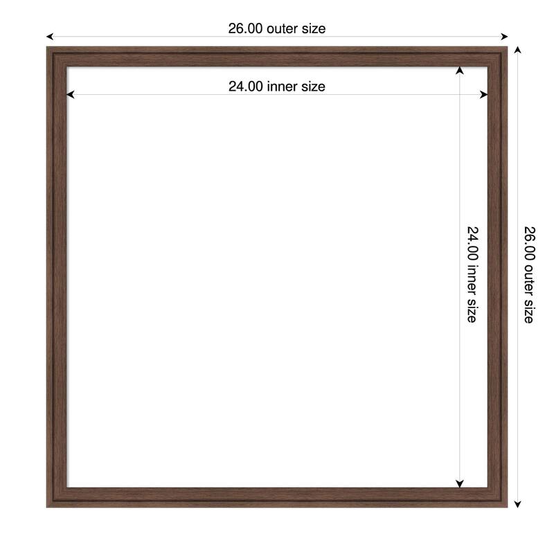 Amanti Art Florence Gold Framed Dry Erase Magnetic Board - 26 x 26 in - Florence Medium Brown