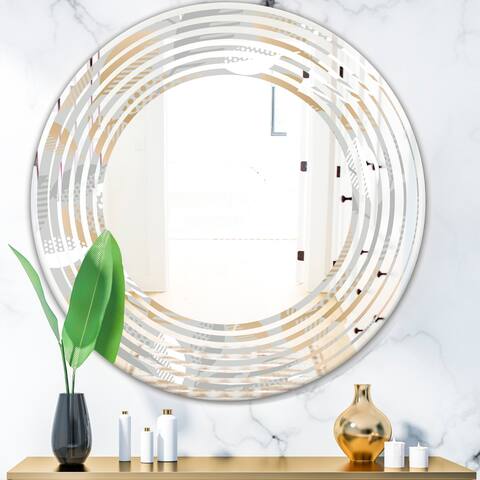 Porch & Den 'Luxury geometric Fall Leaves Pattern' Printed Wall Mirror