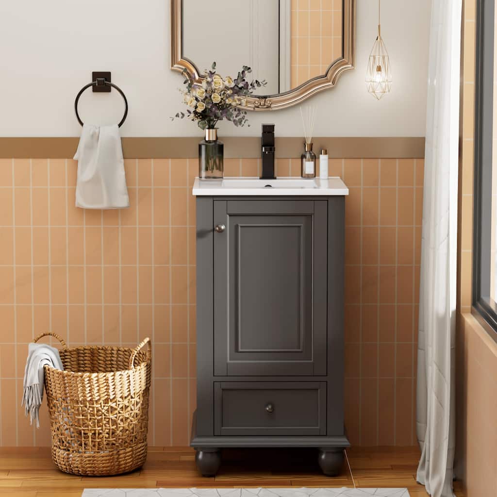 Bathroom Vanity with Sink Combo Set, Free Standing Bathroom Storage Cabinet