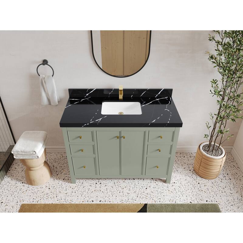 Willow Collections 48 in. W x 22 in. D Chicago Single Sink Bathroom Vanity with Countertop