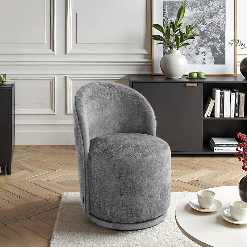 Modern Armless 360-Degree Swivel Dining Chair Barrel Chair