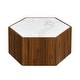 preview thumbnail 22 of 28, Christopher Knight Home Hexagonal Rustic Retro Wood Coffee Table with Marble Tops and Drawers