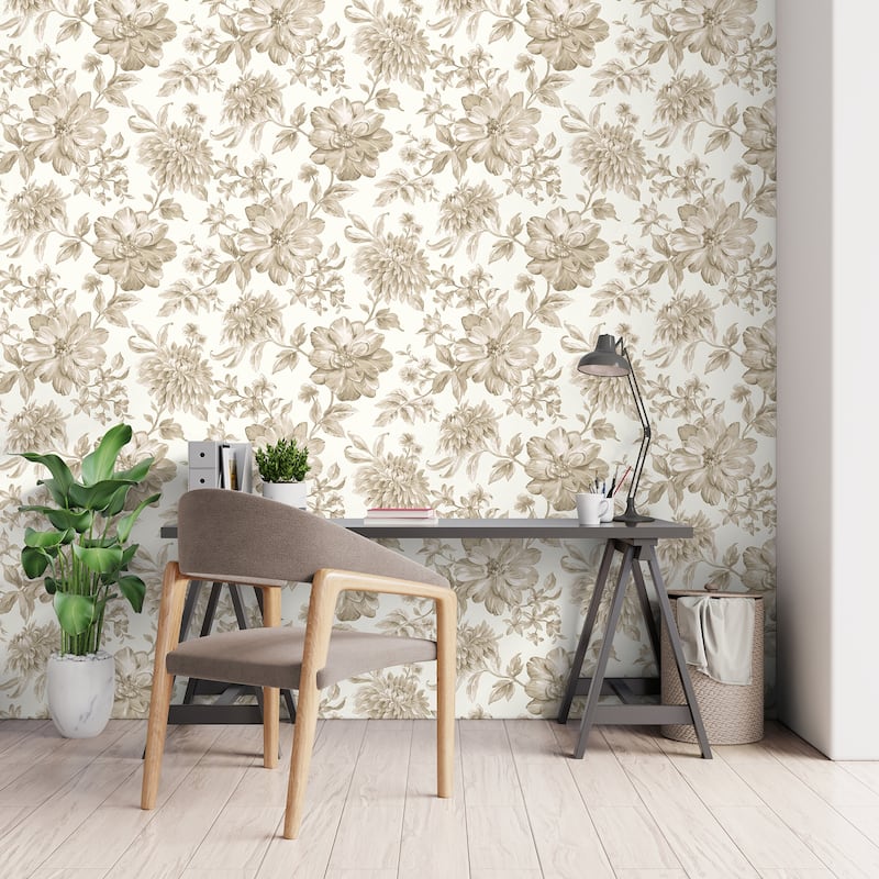 Fine Decor Gabriela Neutral Floral Wallpaper