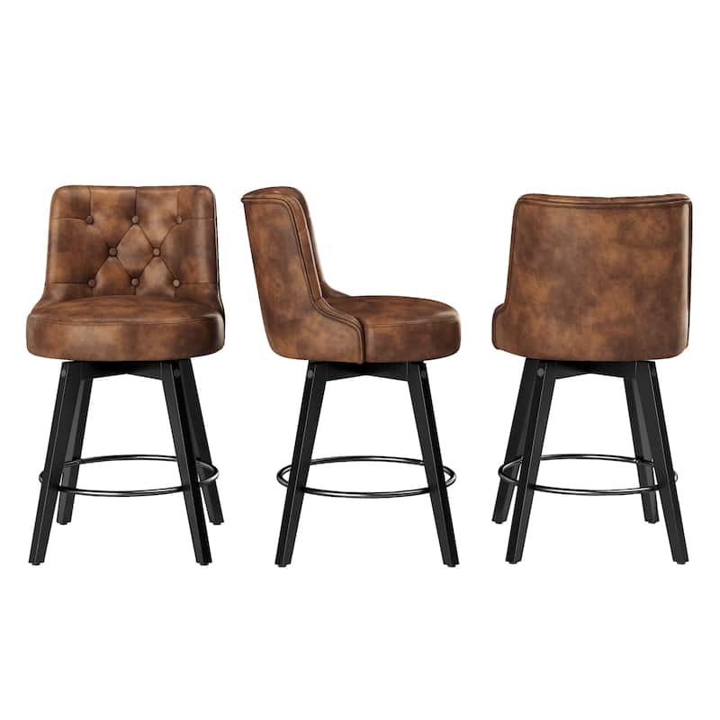 LUE BONA 26" Counter Height Bar Stools Swivel Bar stool for Kitchen Island - 26" H