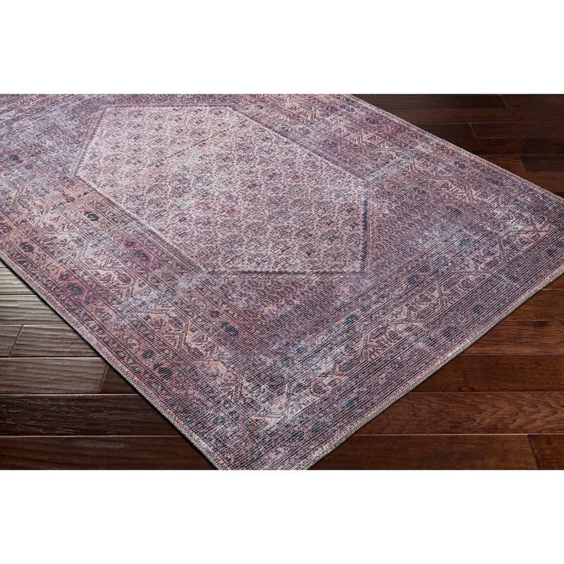 Livabliss Kori Moody Medallion Printed Machine Washable Area Rug