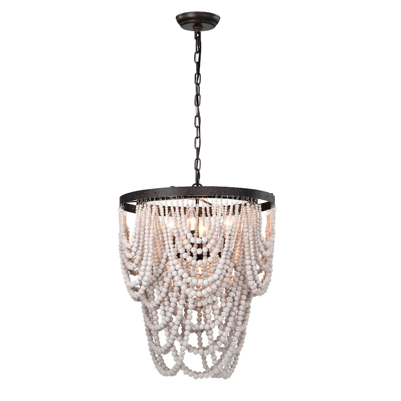 Siona18 Inch Bohemian Style Antique Finish Pendant Chandelier 4-Light