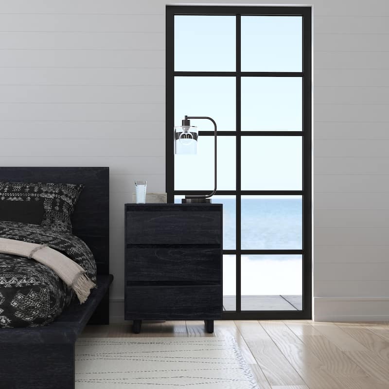Halmstad Wood Panel 3 Drawer Narrow Nightstand