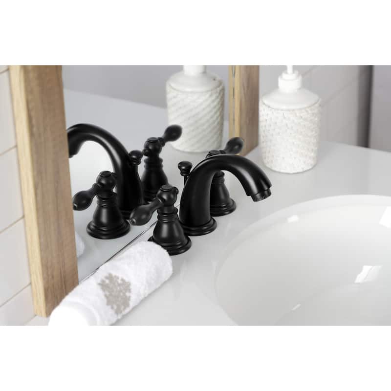 Kingston Brass American Classic 8 in. Widespread Bathroom Faucet in Matte Black