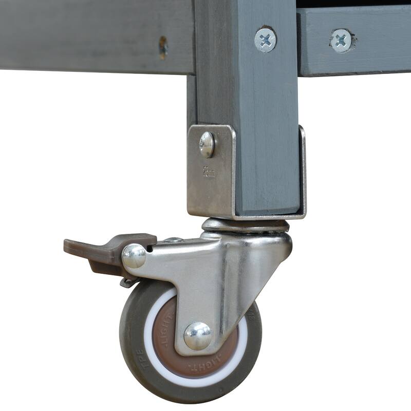 50.25'' Rubber Wood Kitchen Island with Spice Rack , Towel Rack, and Rolling Wheels - 50.25'' x 18.5'' x 36.25''