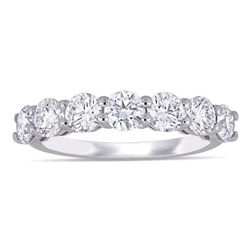 1 3/4ct TW Lab Grown Diamond Semi-Eternity Anniversary Band 14k White Gold
