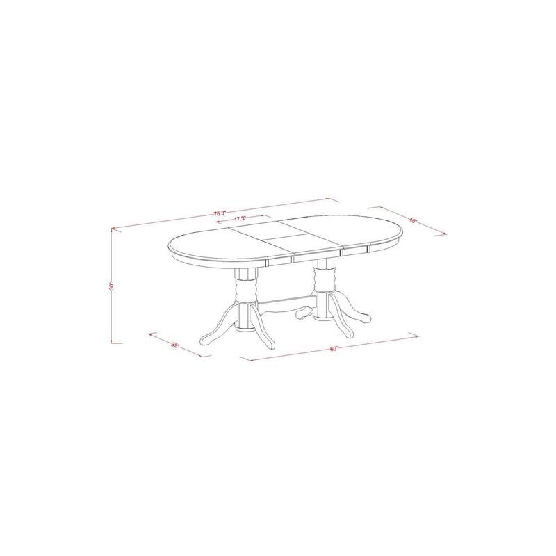Boho Kitchen Table Set with 8 Chairs - Linen White Oval Dining Set - 40x76 Inch Butterfly Leaf Table - 76.3