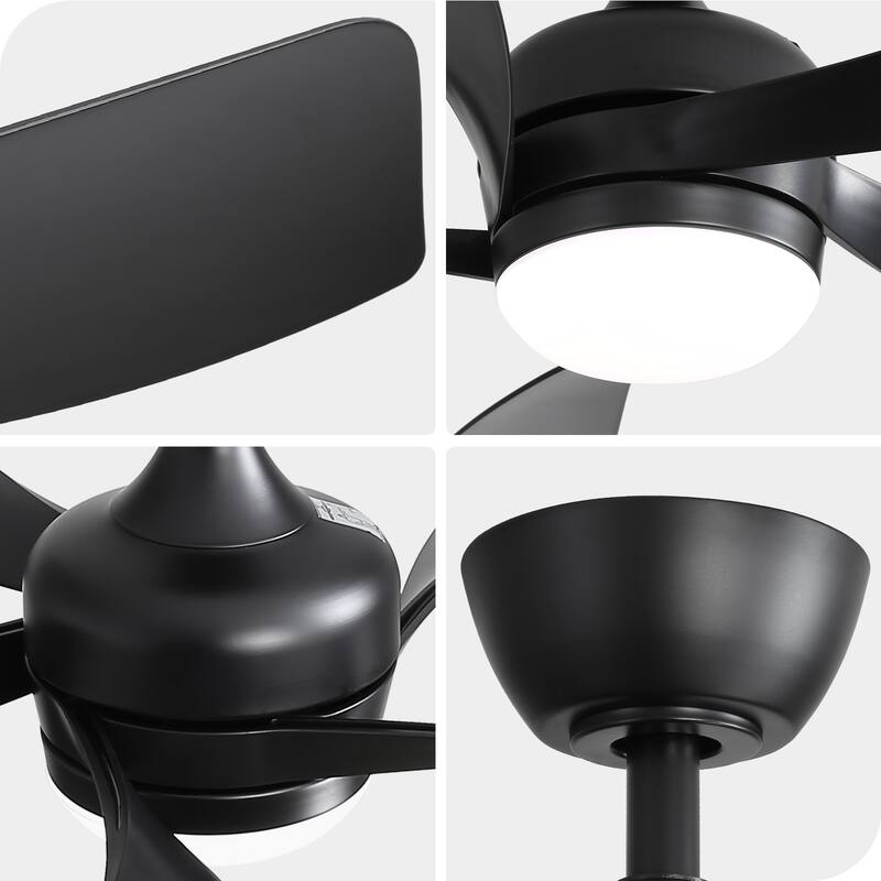 Sofucor 38"/52" Farmhouse Style Wood Walnut / ABS Blades Ceiling Fan With Lights and Remote Control, Dimmable LED Optional