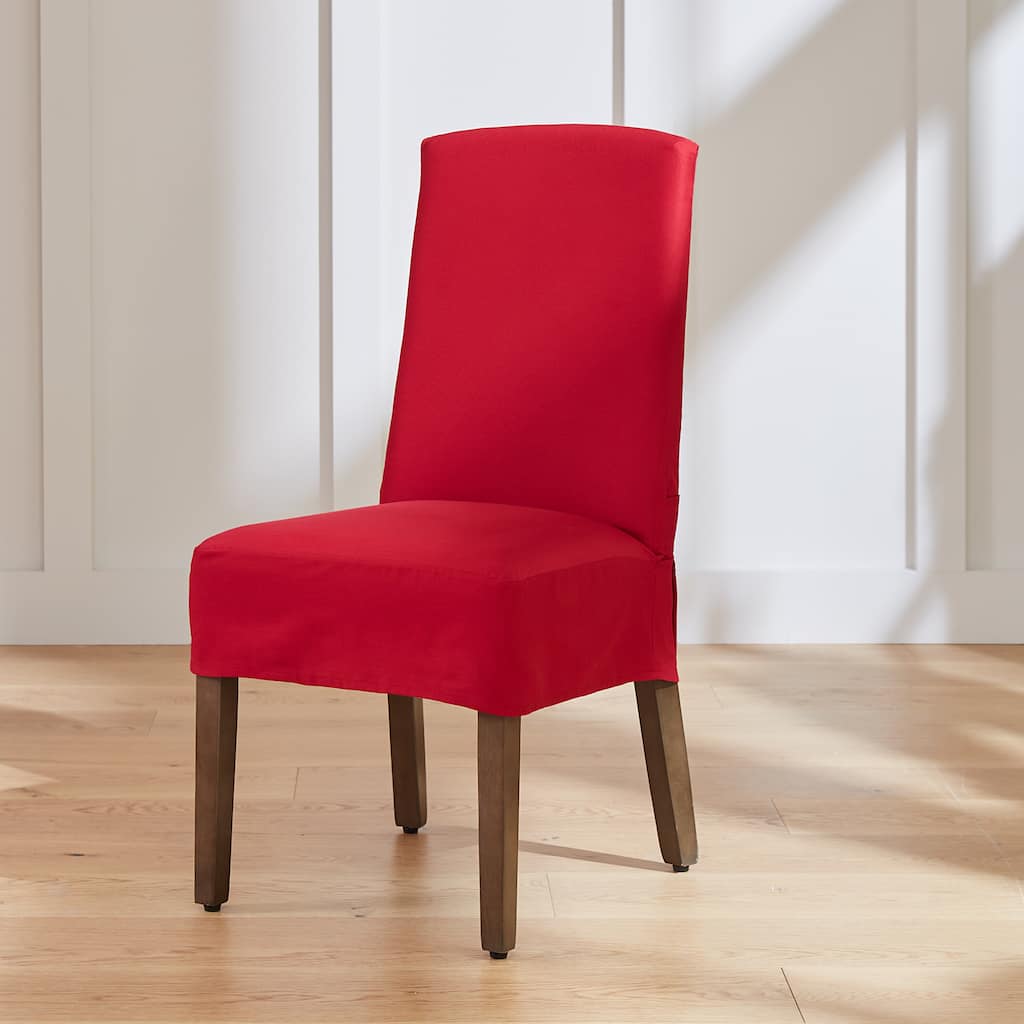 SureFit Cotton Duck Short Dining Room Chair Covers, Set of 2 - 18x29
