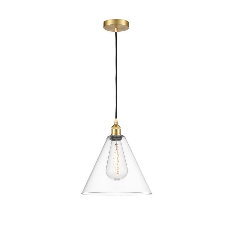 Innovations Lighting Berkshire - 1 Light 12" Cord Hung Mini Pendant - Clear/Satin Gold