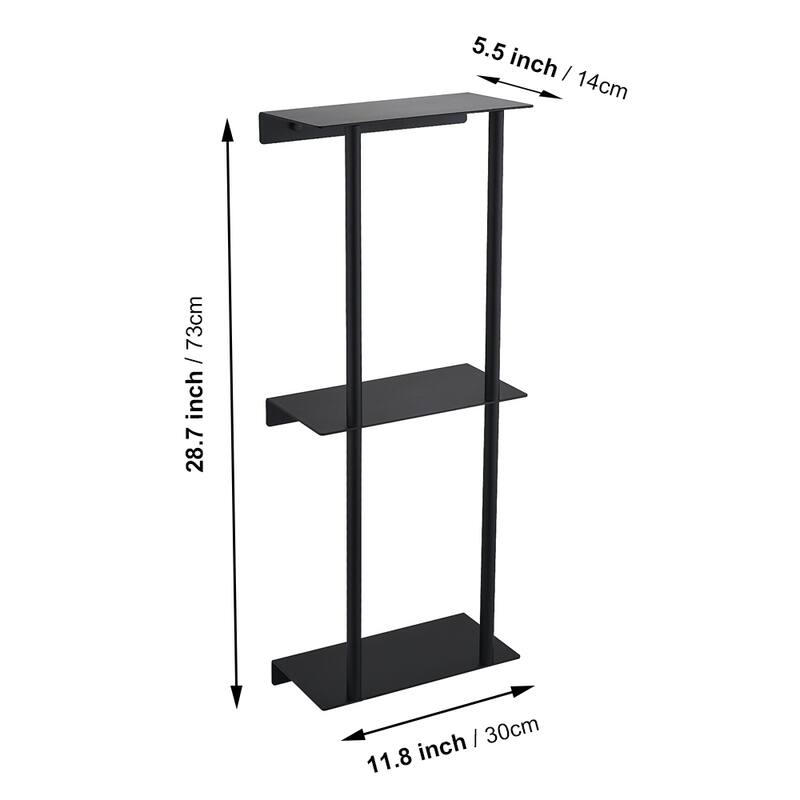 Wall Mounted Towel Rack with 3-Tier Shelf