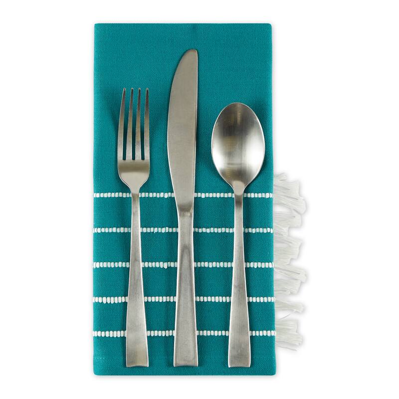 Navy and Off-White Stripe Tassel Napkin (Set of 4)