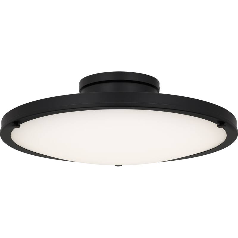 Donne Integrated LED Matte Black Semi-Flush Mount with CCT Switch