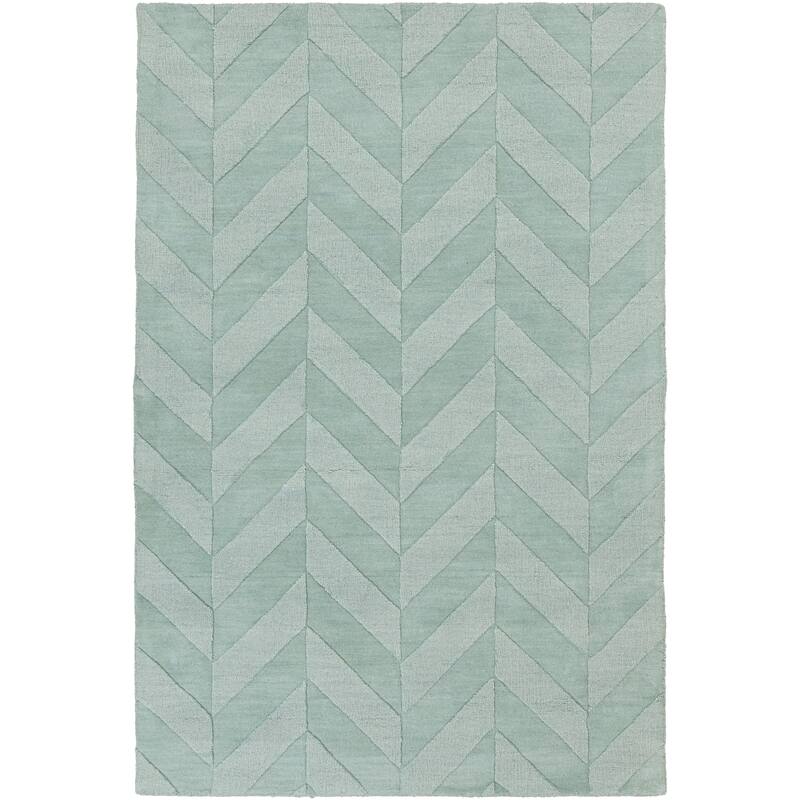 Livabliss Alpine Hand-woven Tone-on-tone Zig-Zag Wool Area Rug
