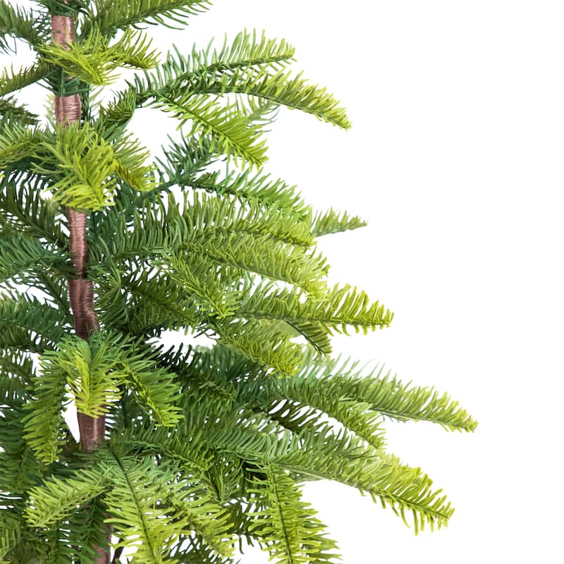 Pine Artificial Christmas Tree in Round Gingham Pot - 28" - Unlit