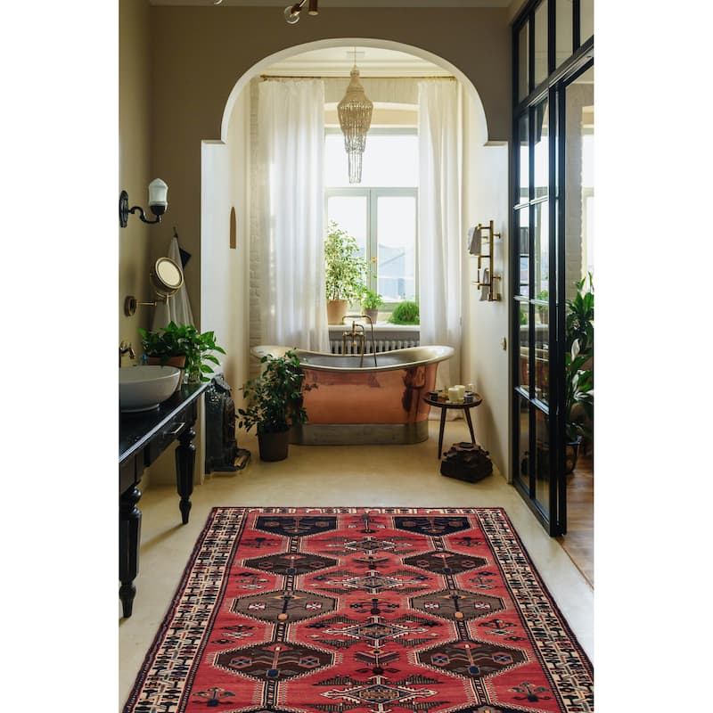 ECARPETGALLERY Hand-knotted Melis Red Wool Rug - 5'4 x 9'7