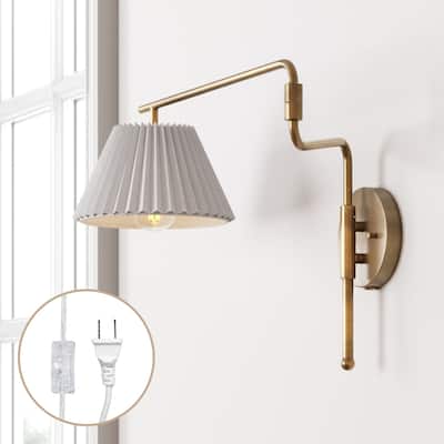 Kai Wall Mounted Plugin Bedside Reading Lamp with Empire Shade