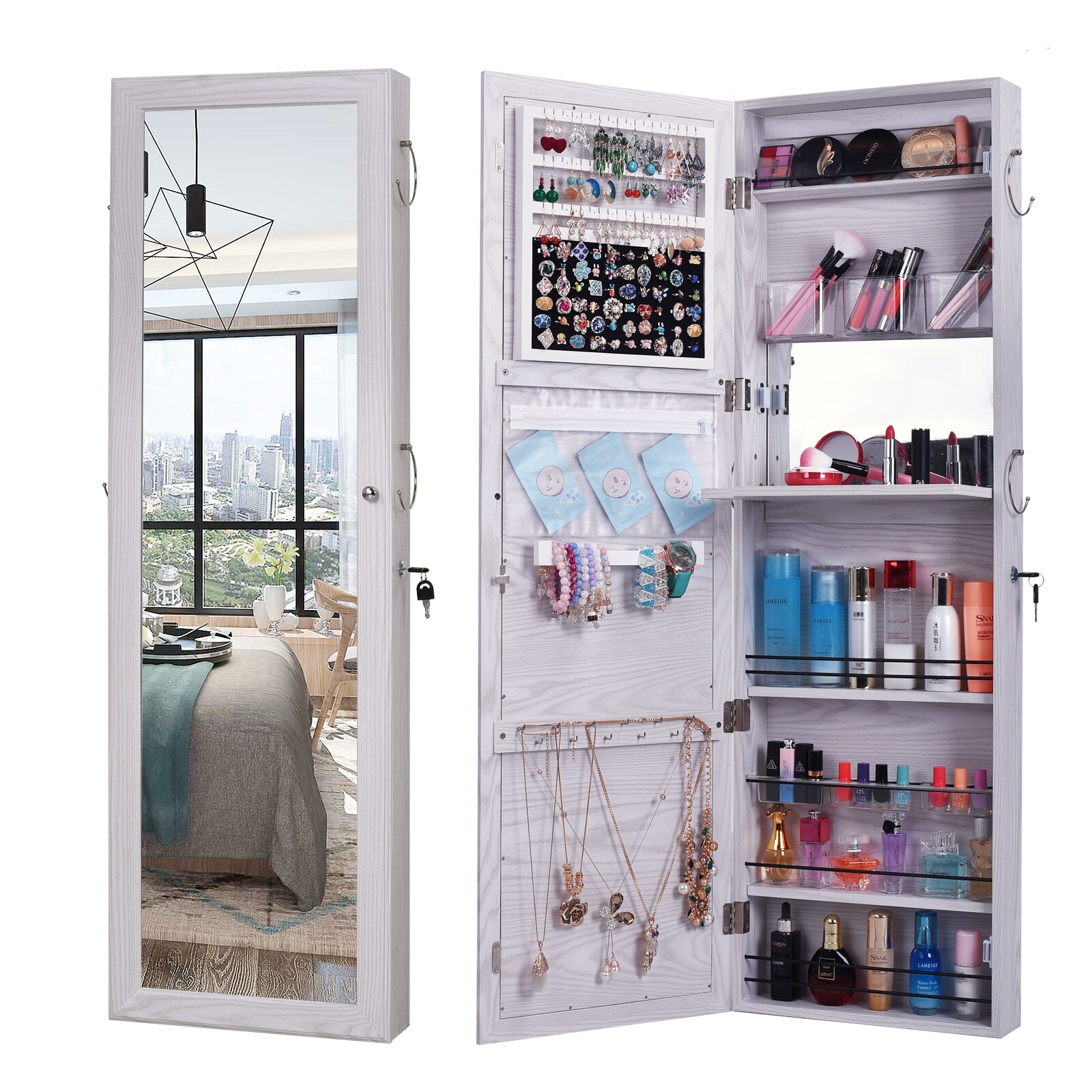 Shop Retro Wood Mirror Decoration Storage Mirror Jewelry Mirror Cabinet Overstock 31140552