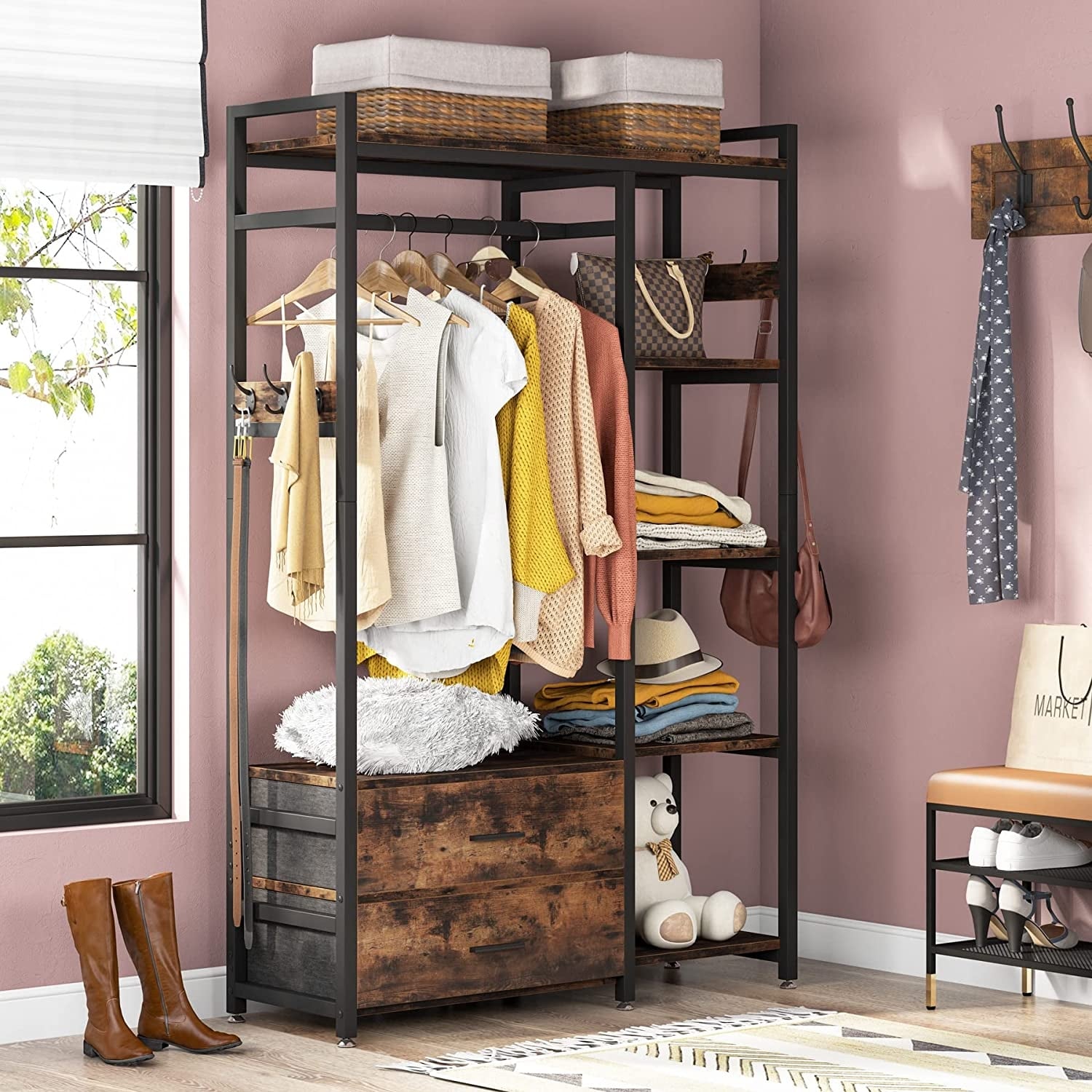 Freestanding clothes hotsell rack