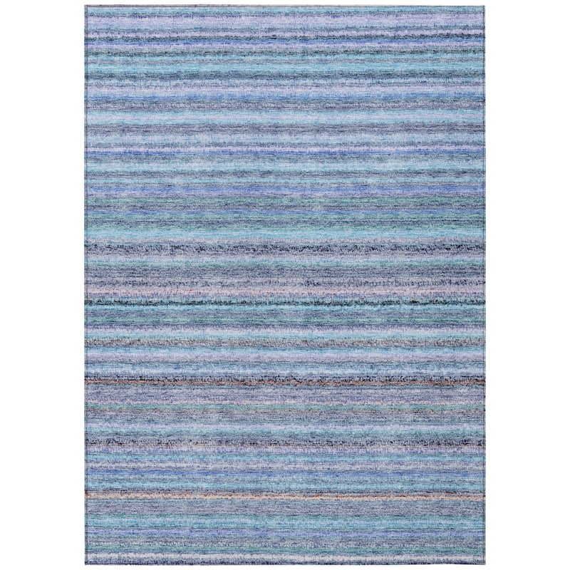 Machine Washable Indoor/ Outdoor Chantille Stripes Rug
