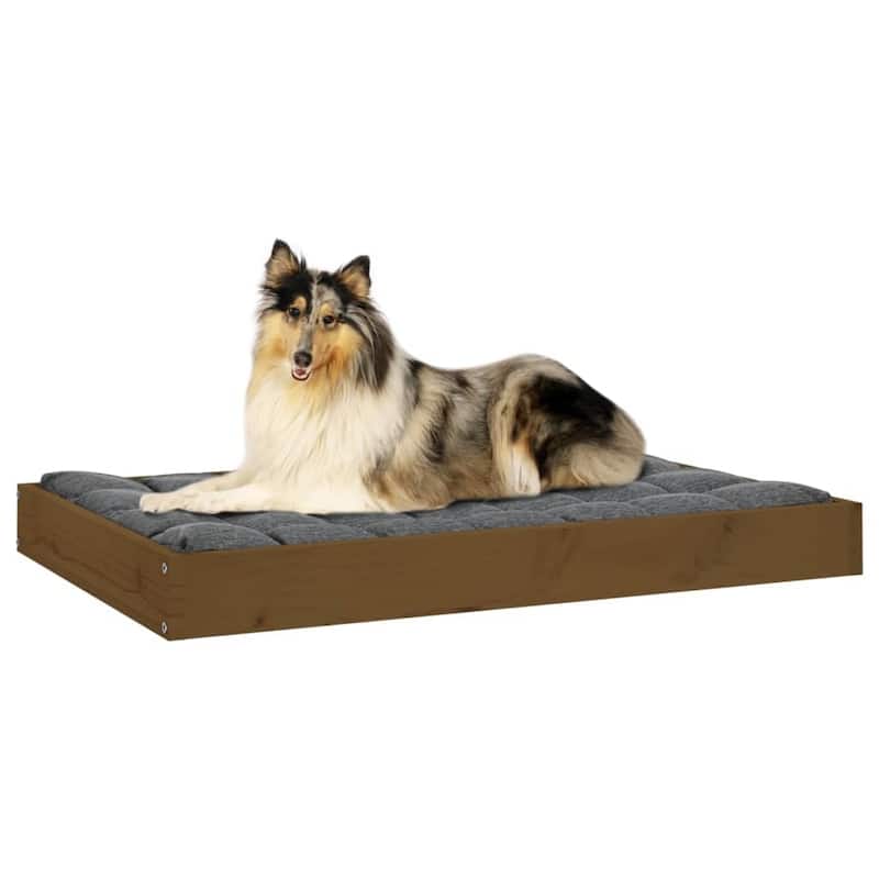 vidaXL Dog Bed 36"x25.2"x3.5" Solid Wood Pine - 36" x 25.2" x 3.5"
