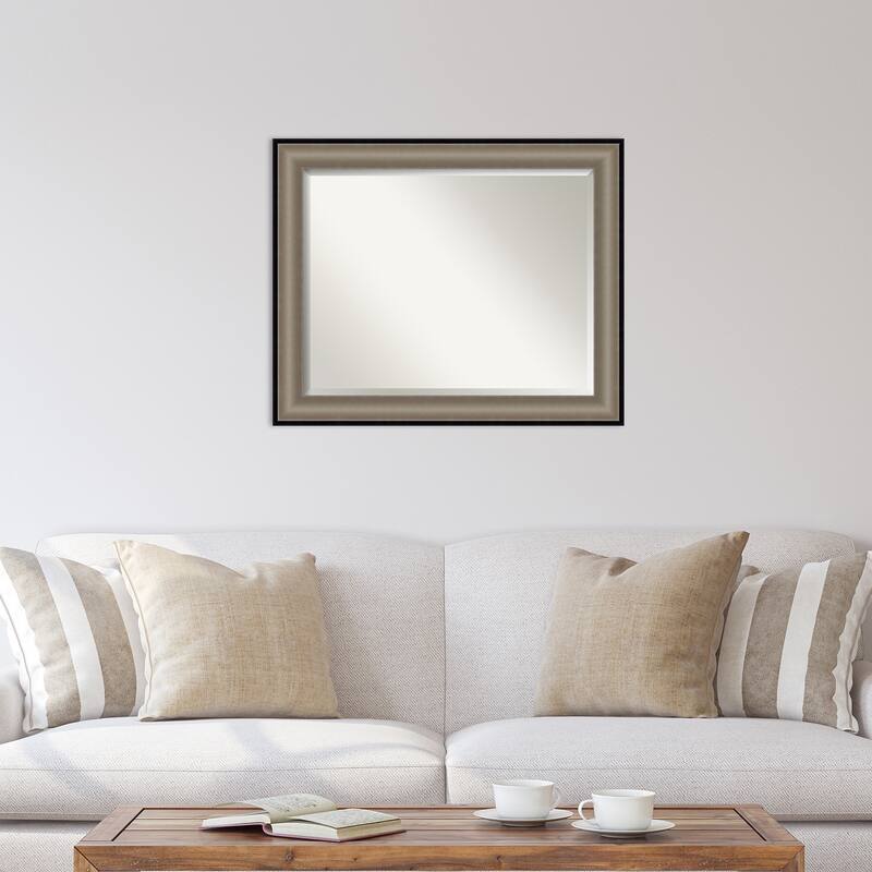 Beveled Wall Mirror - Imperial Pewter Black Frame