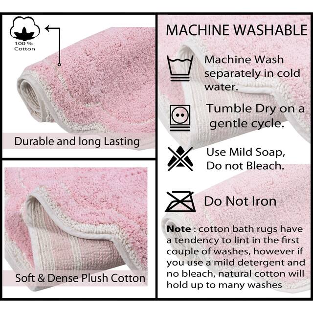 Home Weavers Allure Collection Absorbent Cotton, Machine Washable and Dry Bath Rugs
