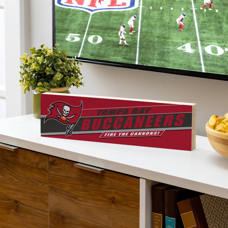 Tampa Bay Buccaneers Wooden Tabletop Mantel Shelf Sign - 5" x 18"
