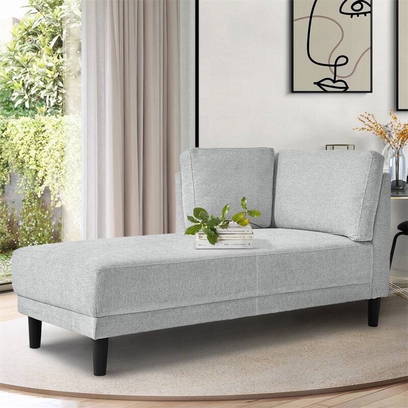 65" Upholstered Chaise Lounge, Sleeper Sofa, Solid Wood Sofa Bed