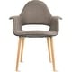 preview thumbnail 34 of 71, Organic Upholstered Fabric Modern Armchair with Natural Wooden Legs for Dining Room Office or Accent Lounge Side Chair Charcoal