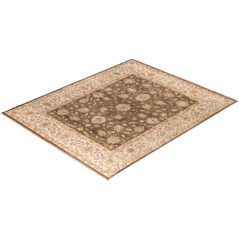 Oushak One-of-a-Kind Handmade Area Rug, Brown - 8' 2" x 9' 9"
