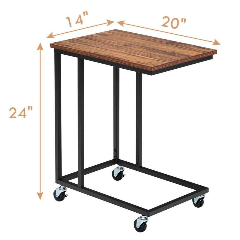 Gymax Laptop Holder Sofa Side End MobileTable Multiple Stand Desk - 20'' X 14'' X 24''