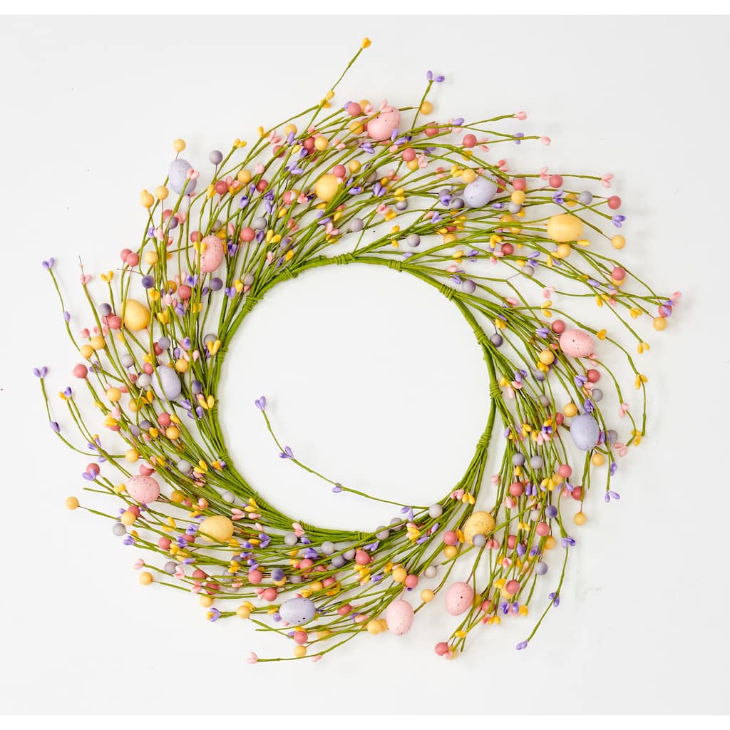 16" Colorful Berries and Easter Eggs Wreath - 16