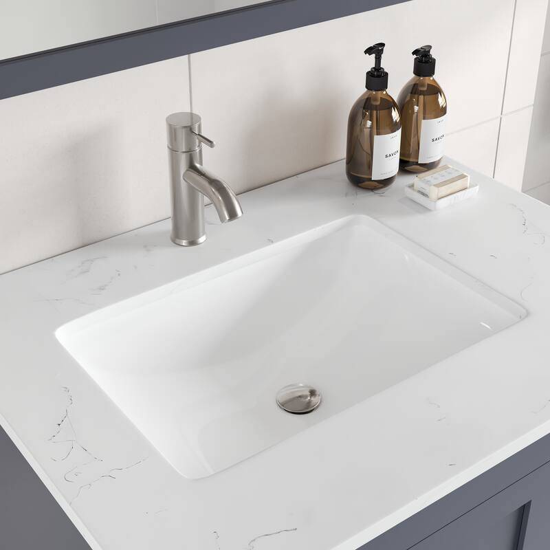 Eviva Loon 30"W Bath Vanity with Carrara Quartz Vanity Top & Undermount Sink