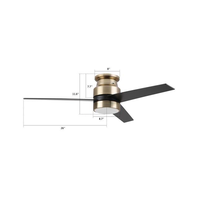 Aurora 52-inch Indoor Smart Ceiling Fan with Wall Control, Light Kit Included, Works with Alexa/Google Home/Siri