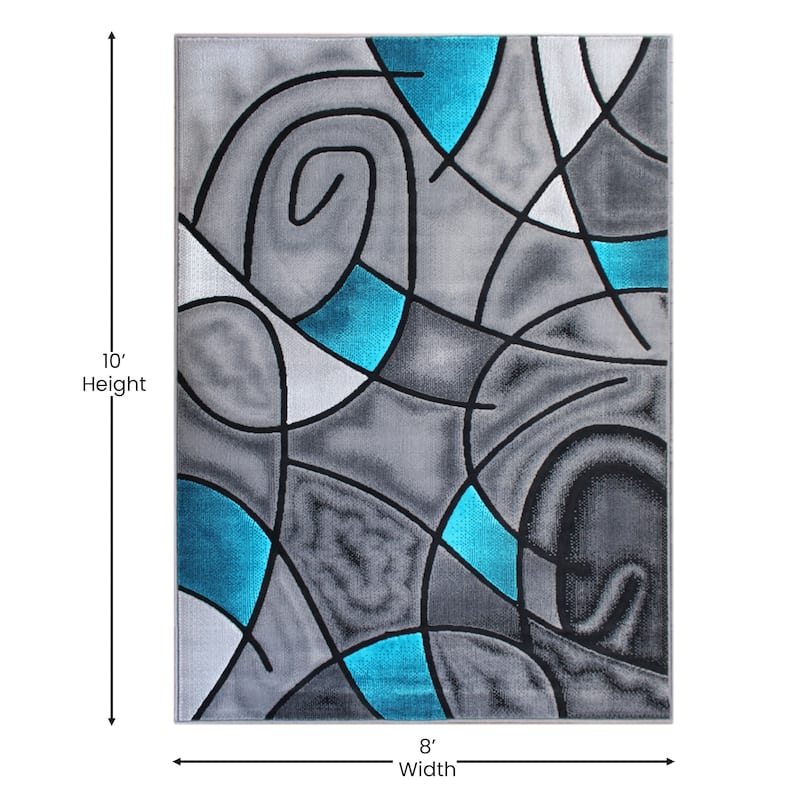 Modern Olefin Accent Area Rug - Abstract Pattern