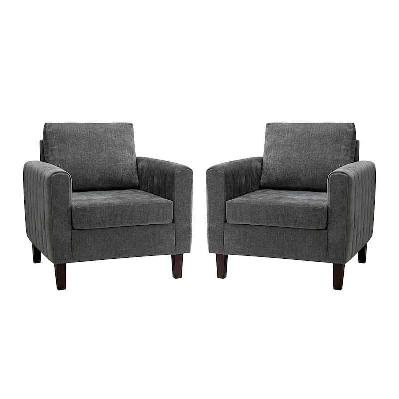 Ganymedes Comfy Accent Club Chair with Wood Base by HULALA HOME