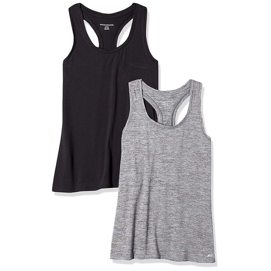 Essentials 2-Pack Tech Stretch Racerback Tank Top Mujer Pack de 2